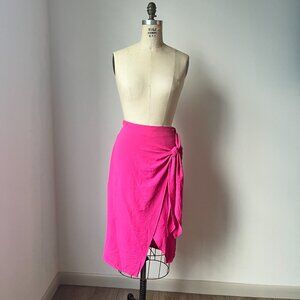 Raspberry Draped Knot Skirt | 29” Waist | 28” Length | Back Zip | Coastal Chic
